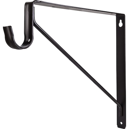 Hardware Resources Dark Bronze Shelf Bracket with Rod Support for 1-5/16" Round Closet Rods 1516ORB